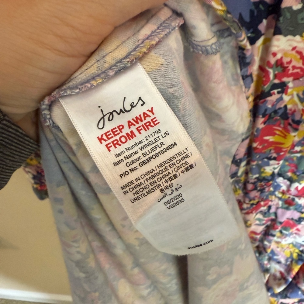 Joules Winslet long sleeve floral midi shirt dress size 4 - Picture 6 of 7